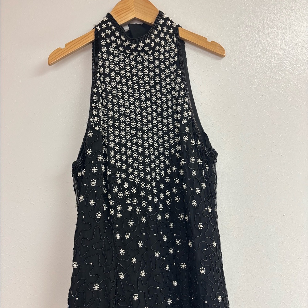 Vintage Laurence Kazar beaded black gown